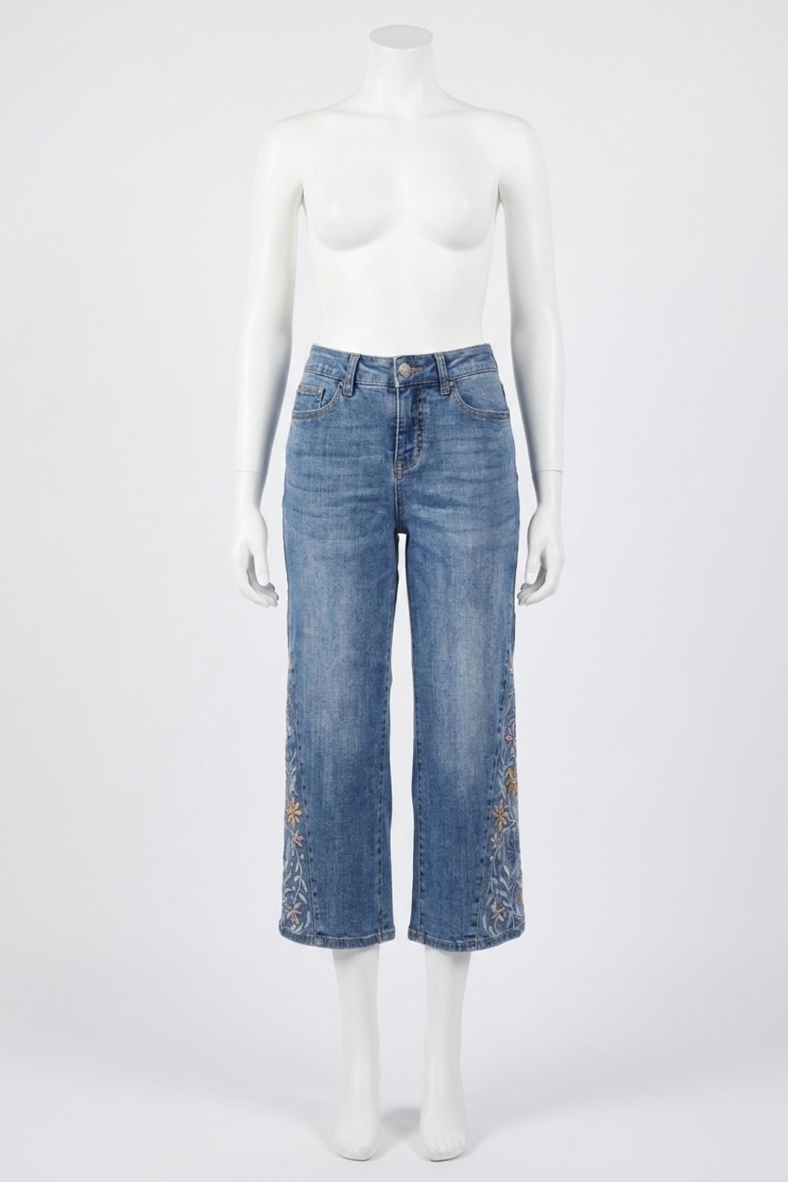 NEW TRIBAL audrey wide crop w/ insert embroidered in dark vintage